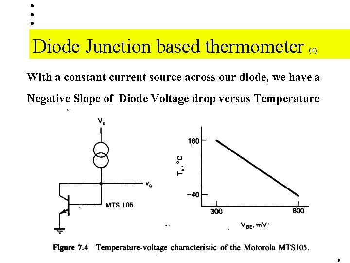 Diode Junction based thermometer (4) With a constant current source across our diode, we