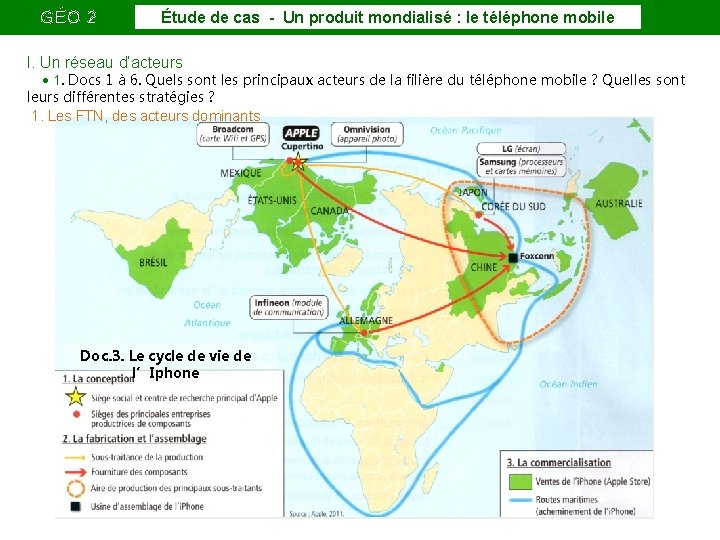 GÉO 2 Étude de cas - Un produit mondialisé : le téléphone mobile I.