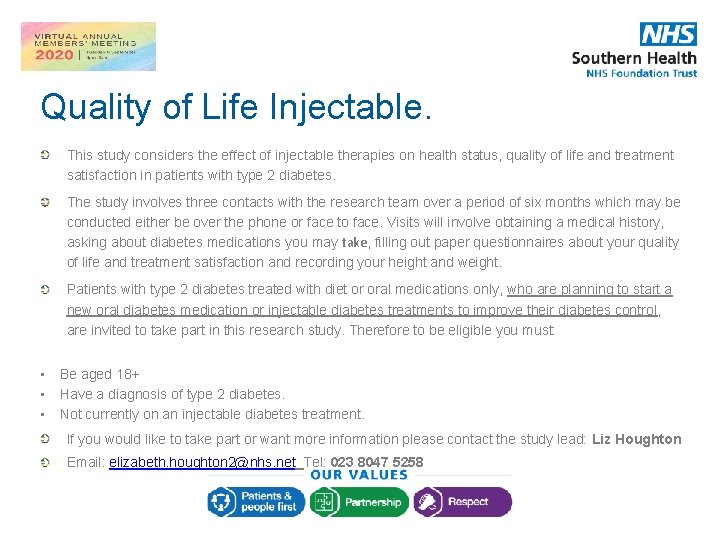 Quality of Life Injectable. This study considers the effect of injectable therapies on health Quality of Life Injectable. This study considers the effect of injectable therapies on health