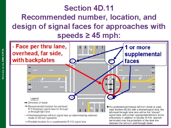 Revisions to the 2009 MUTCD Section 4 D. 11 Recommended number, location, and design