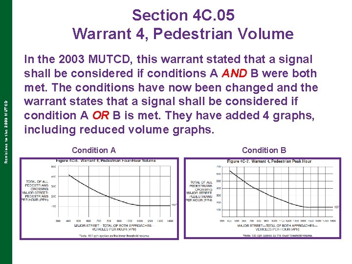 Revisions to the 2009 MUTCD Section 4 C. 05 Warrant 4, Pedestrian Volume In