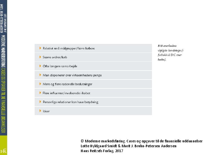 © Moderne markedsføring. Cases og opgaver til de finansielle uddannelser Lotte Hyldgaard Smidt &