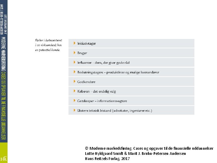 © Moderne markedsføring. Cases og opgaver til de finansielle uddannelser Lotte Hyldgaard Smidt &