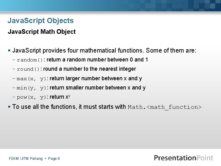 CSC 318 WEB APPLICATION DEVELOPMENT BY MUHD EIZAN
