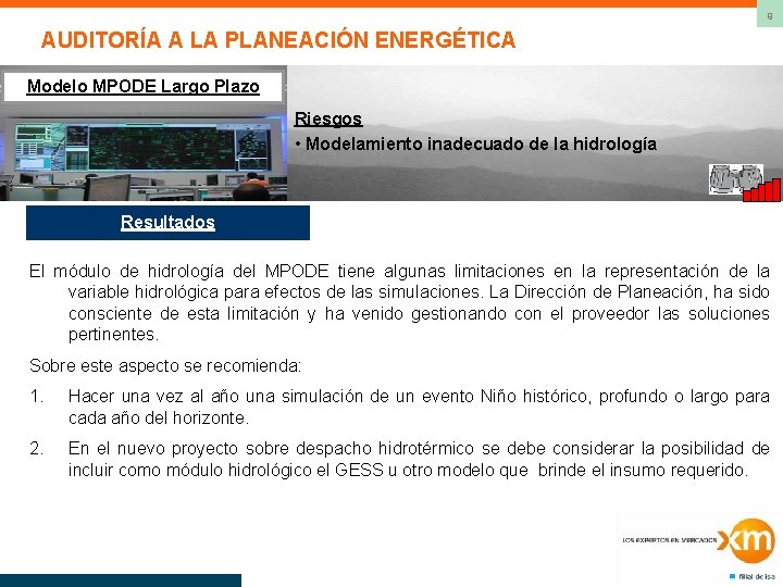 9 AUDITORÍA A LA PLANEACIÓN ENERGÉTICA Modelo MPODE Largo Plazo Riesgos • Modelamiento inadecuado