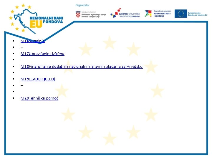  • • • M 16 Suradnja – M 17 Upravljanje rizicima – M