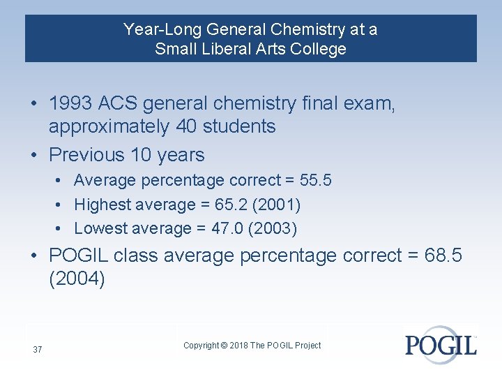 Year-Long General Chemistry at a Small Liberal Arts College • 1993 ACS general chemistry