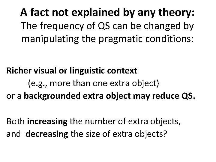 A fact not explained by any theory: The frequency of QS can be changed
