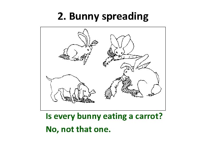 2. Bunny spreading Is every bunny eating a carrot? No, not that one. 