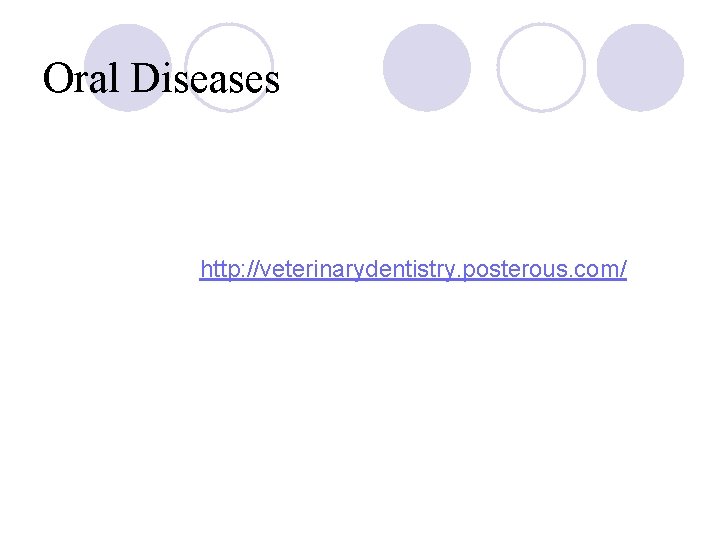 Oral Diseases http: //veterinarydentistry. posterous. com/ Oral Diseases http: //veterinarydentistry. posterous. com/