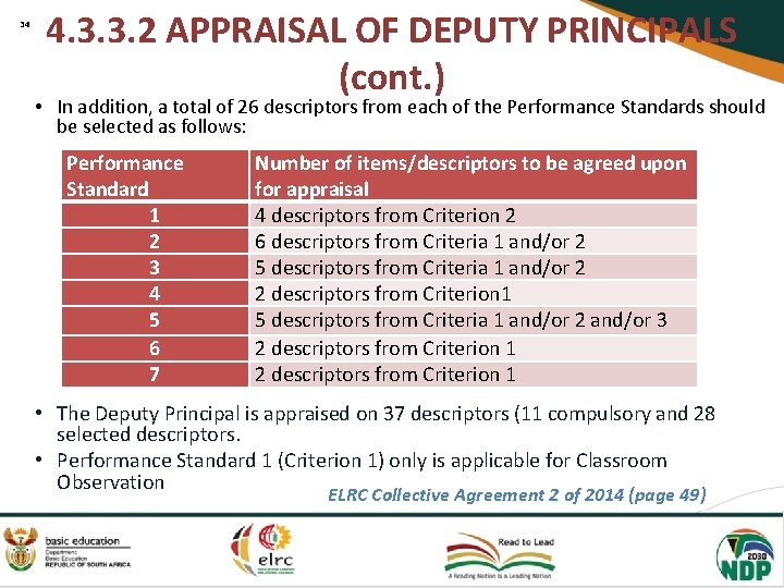 34 4. 3. 3. 2 APPRAISAL OF DEPUTY PRINCIPALS (cont. ) • In addition,