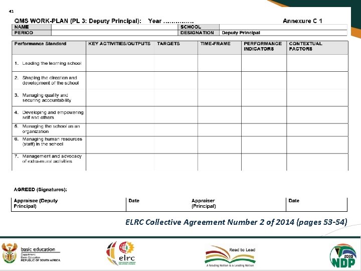 41 ELRC Collective Agreement Number 2 of 2014 (pages 53 -54) 