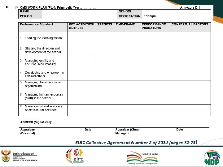 42 ELRC Collective Agreement Number 2 of 2014 (pages 72 -73) 