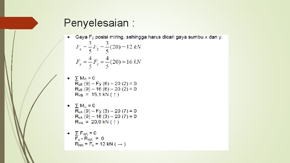 Penyelesaian : 