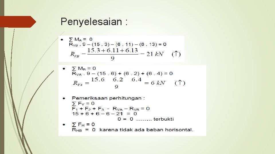 Penyelesaian : 