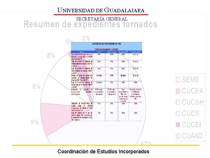 UNIVERSIDAD DE GUADALAJARA SECRETARÍA GENERAL Coordinación de Estudios Incorporados 