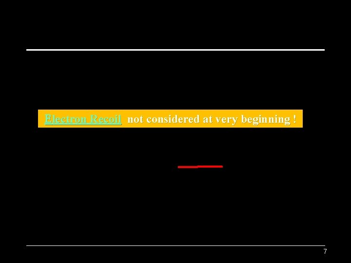 Electron Recoil not considered at very beginning ! 7 Electron Recoil not considered at very beginning ! 7