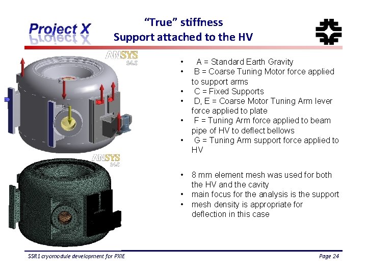 “True” stiffness Support attached to the HV • • • SSR 1 cryomodule development