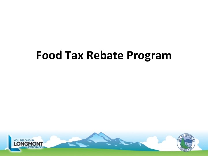 Food Tax Rebate Program 