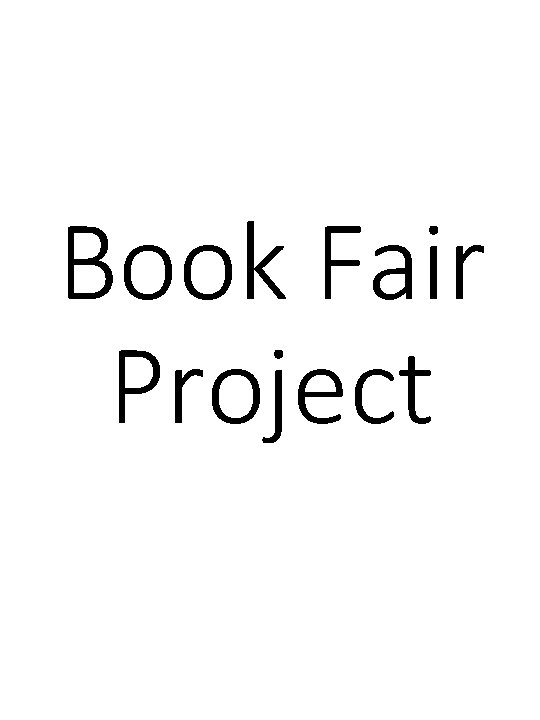 Book Fair Project 