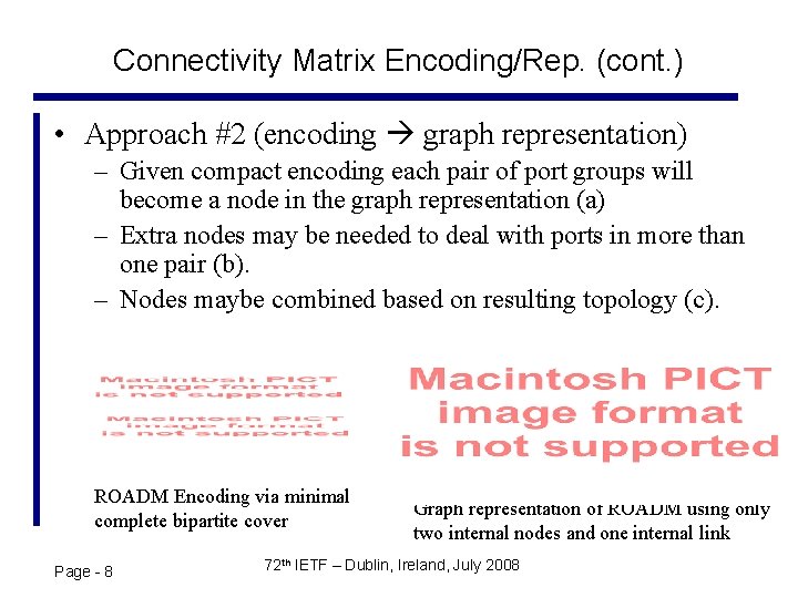 Connectivity Matrix Encoding/Rep. (cont. ) • Approach #2 (encoding graph representation) – Given compact