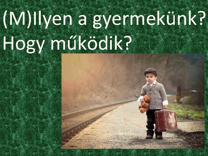 (M)Ilyen a gyermekünk? Hogy működik? 