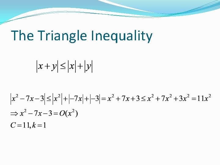 The Triangle Inequality 