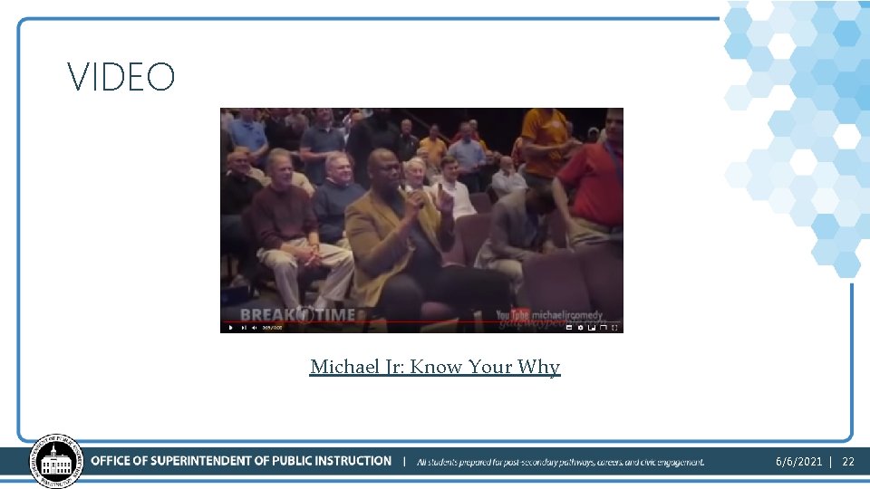 VIDEO Michael Jr: Know Your Why 6/6/2021 | 22 