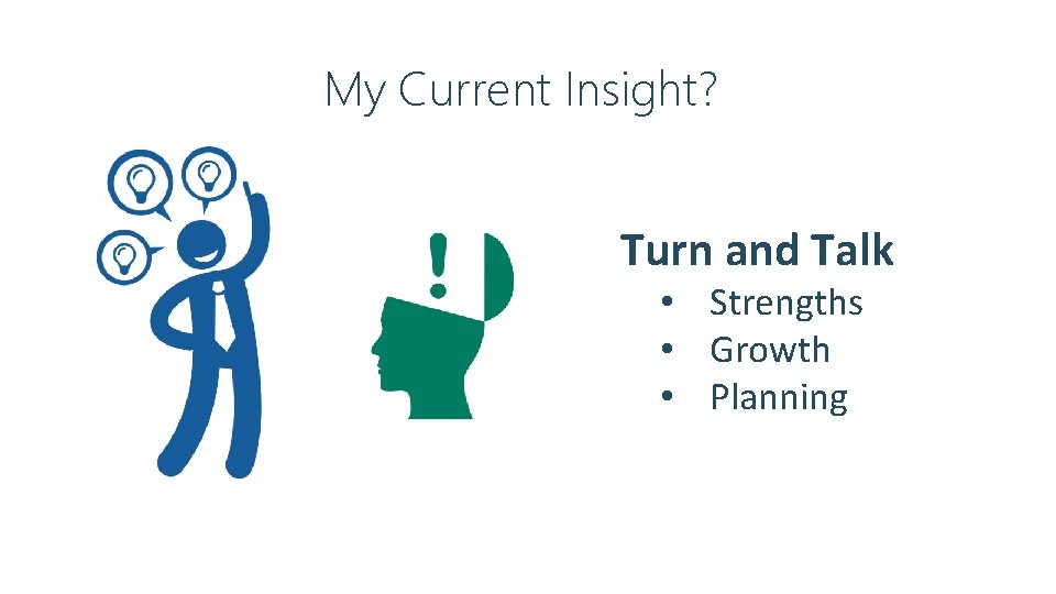 My Current Insight? Turn and Talk • Strengths • Growth • Planning 6/6/2021 |