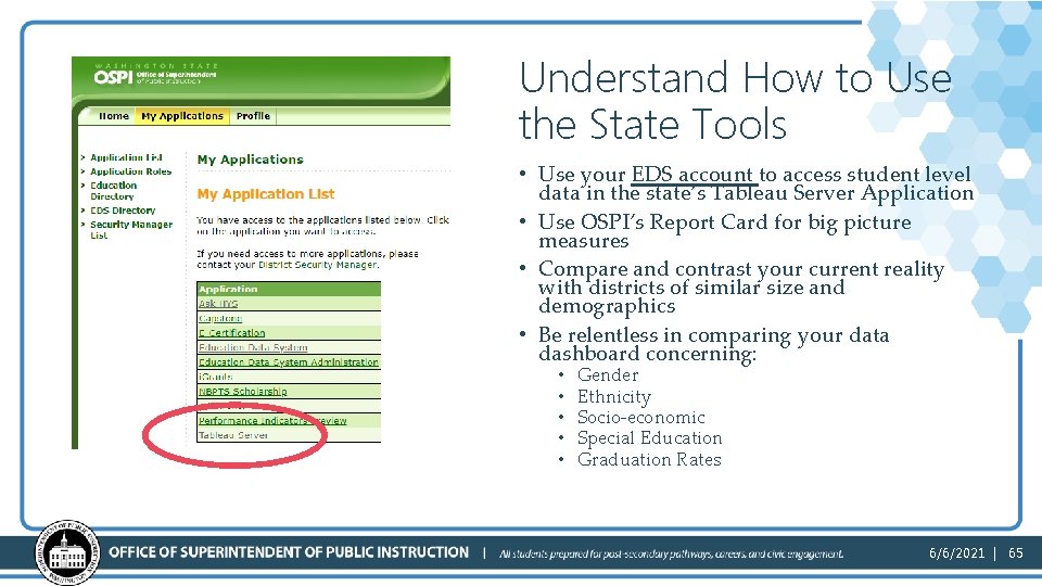 Understand How to Use the State Tools • Use your EDS account to access