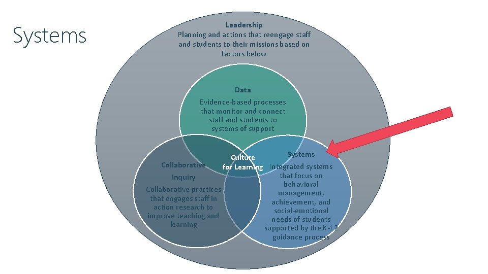 Systems Leadership Planning and actions that reengage staff and students to their missions based