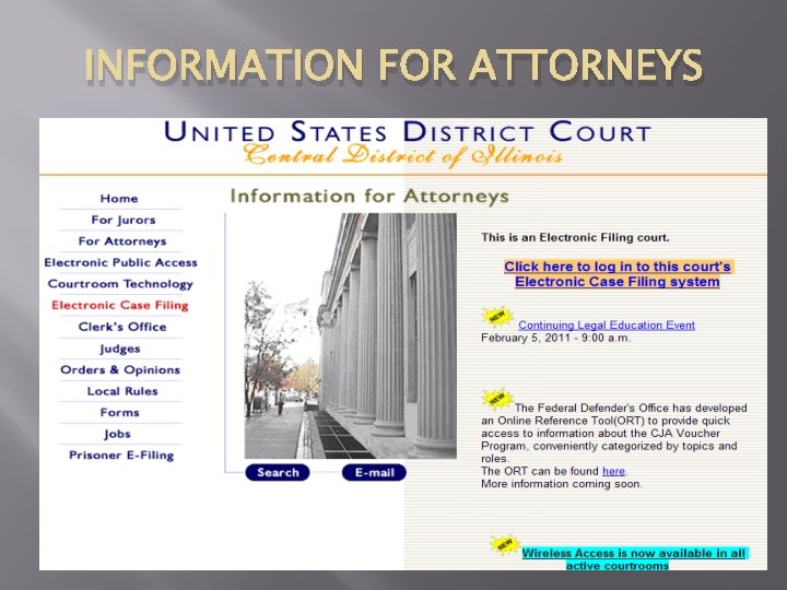 INFORMATION FOR ATTORNEYS 