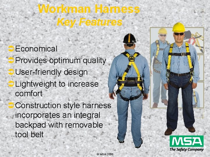 Workman Harness Key Features Ü Economical Ü Provides optimum quality Ü User-friendly design Ü
