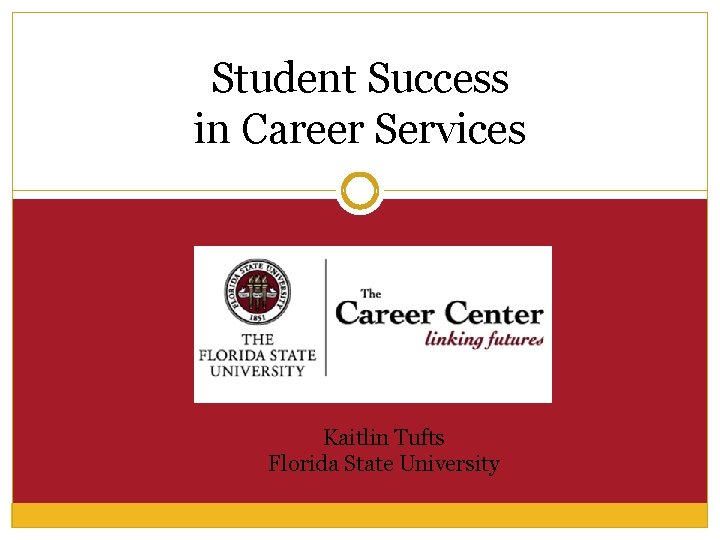 Student Success in Career Services Kaitlin Tufts Florida State University 