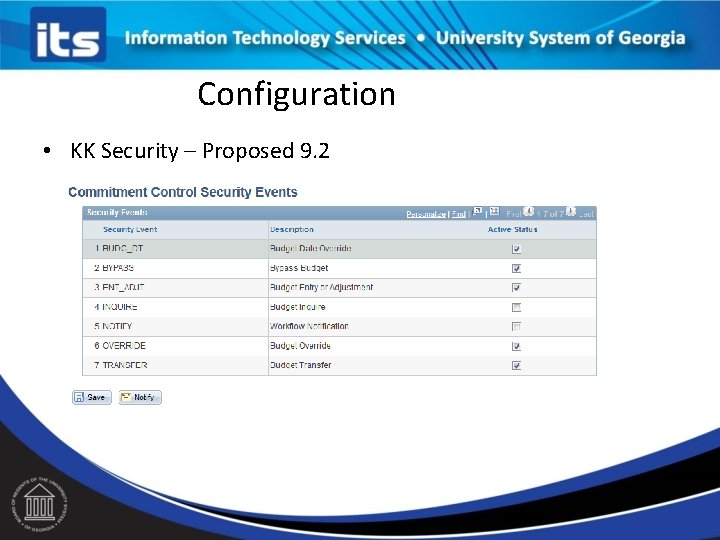 Configuration • KK Security – Proposed 9. 2 