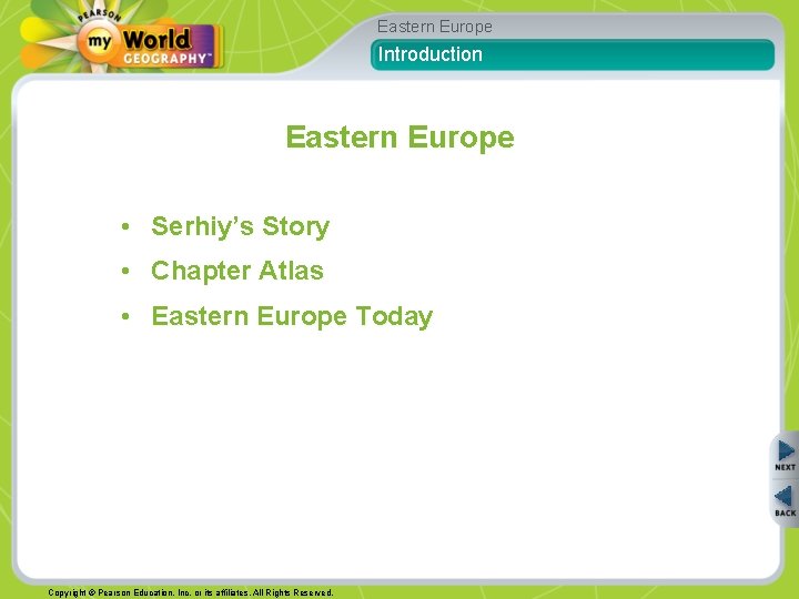 Eastern Europe Introduction Eastern Europe • Serhiy’s Story • Chapter Atlas • Eastern Europe