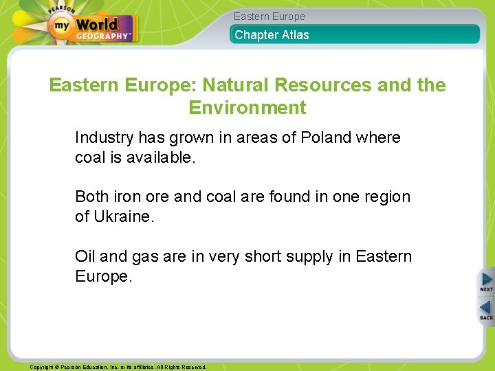 Eastern Europe Chapter Atlas Eastern Europe: Natural Resources and the Environment Industry has grown