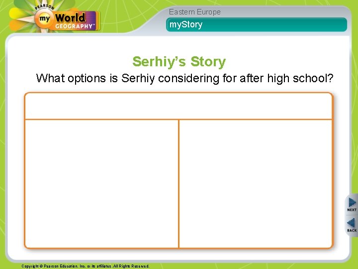 Eastern Europe my. Story Serhiy’s Story What options is Serhiy considering for after high