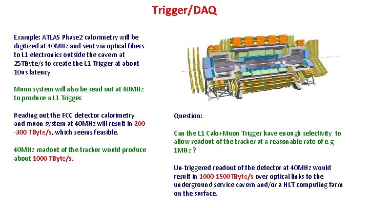 Trigger/DAQ Example: ATLAS Phase 2 calorimetry will be digitized at 40 MHz and sent