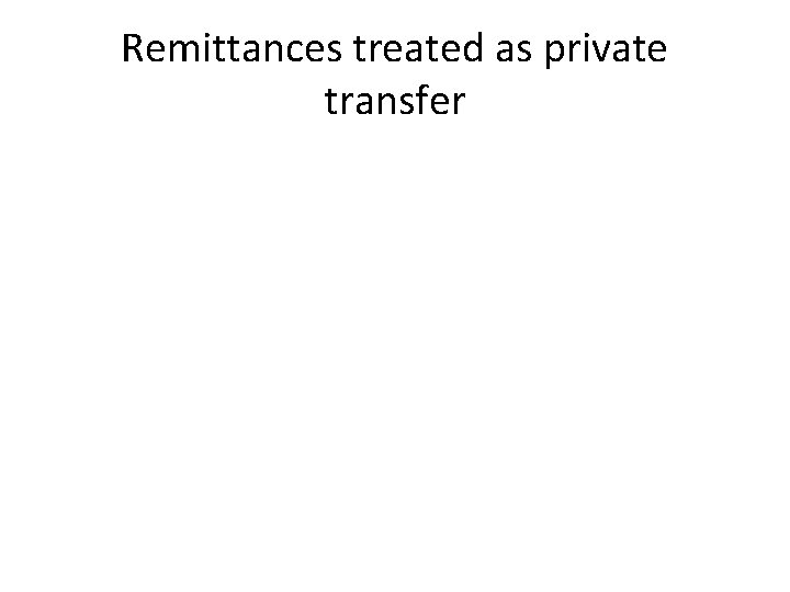 Remittances treated as private transfer Remittances treated as private transfer