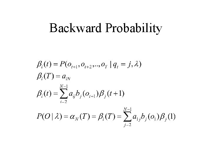 Backward Probability 