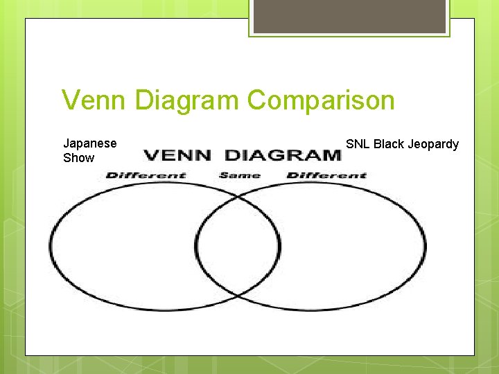 Venn Diagram Comparison Japanese Show SNL Black Jeopardy 