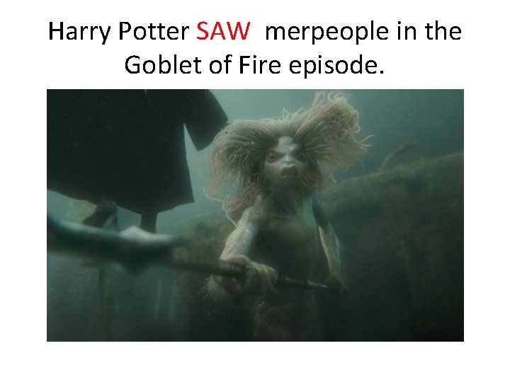 Harry Potter SAW merpeople in the Goblet of Fire episode. 