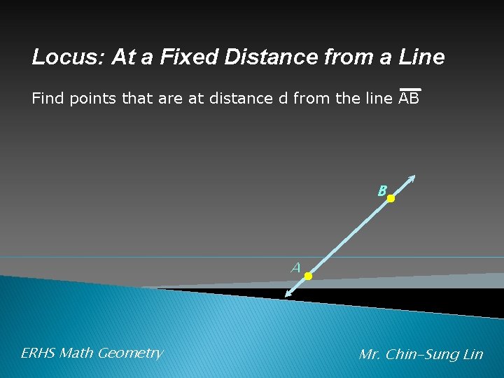 Locus: At a Fixed Distance from a Line Find points that are at distance