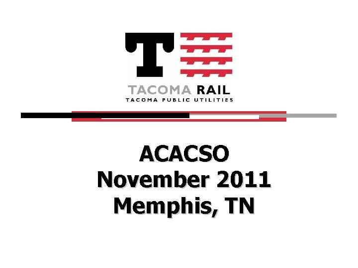 ACACSO November 2011 Memphis, TN 