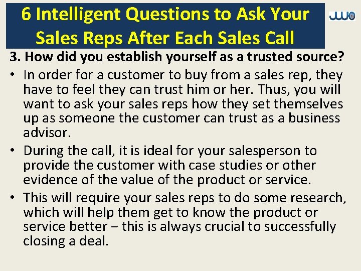 Special Management Series 6 Intelligent Questions to Ask
