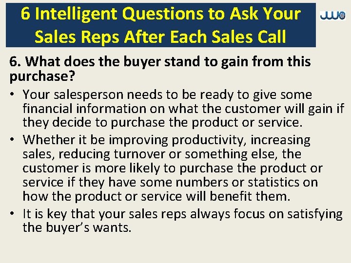 Special Management Series 6 Intelligent Questions to Ask