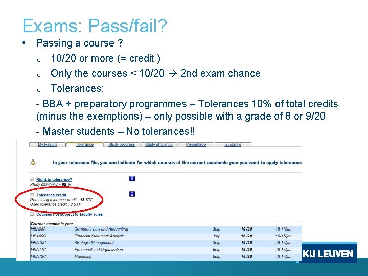 Exams: Pass/fail? • Passing a course ? 10/20 or more (= credit ) o