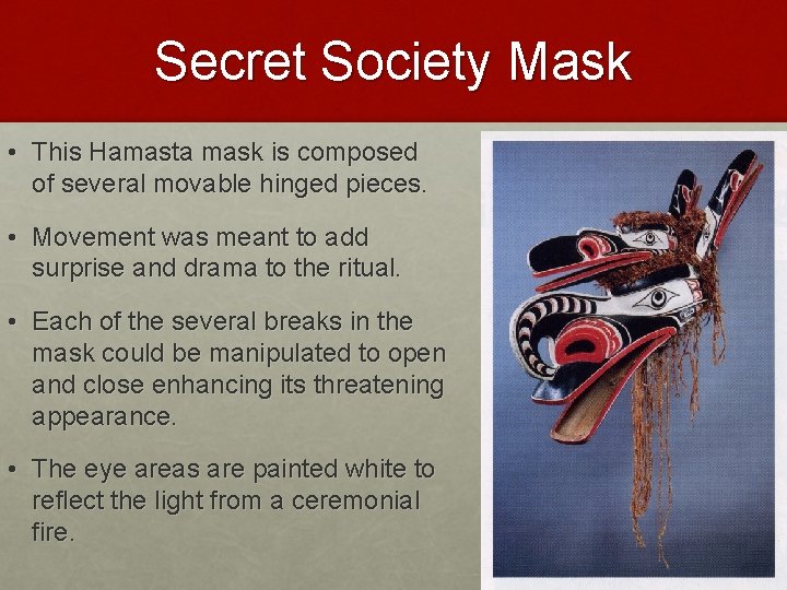 Secret Society Mask • This Hamasta mask is composed of several movable hinged pieces. Secret Society Mask • This Hamasta mask is composed of several movable hinged pieces.
