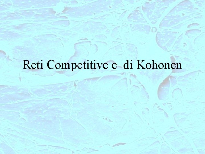 Reti Competitive e di Kohonen 